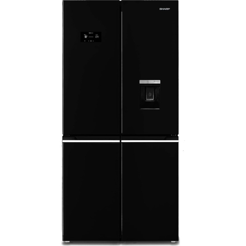 SHARP SJ-NFA35IHDBD-EU Side by Side Fridge-Freezer, EEK D, AdvancedNoFrost, Water Dispenser, Twist Ice Maker, Inverter Compressor, Black
