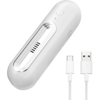 QOTSTEOS Refrigerator Deodorizer Ozone Generator Negative Ion Air Freshener Fridge Deodorizer Home 2 Gang Mini USB (Silver)