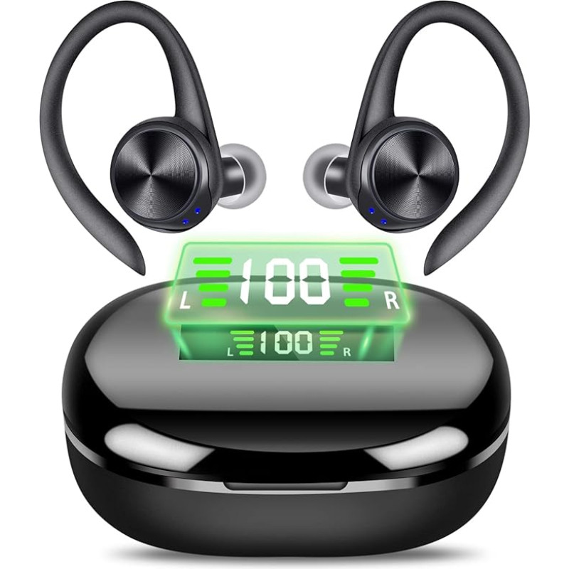 Brother International Corporat Bluetooth kõrvaklapid, juhtmevabad kõrvaklapid mikrofoniga, Bluetooth kõrvaklapid Sport, HiFi Stereoheli, USB-C kiirlaadimine, mürasummutus, IPX7 veekindel,