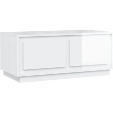 Tavolino da Salotto Bianco Lucido 102 x 50 x 44 cm Legno Multistrato Legno Multistrato