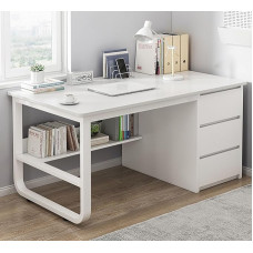 Moderner Gaming-Schreibtisch mit 3 Schubladen, dicke Struktur, Computertisch, lihtsam Büro-Studiertisch für Studenten, Zuhause und Büro, Arbeitsplatz, stilvoller und funktionaler Schreibtisch