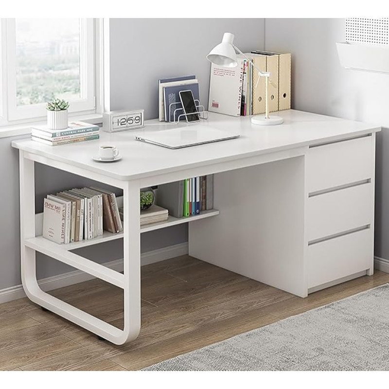 Moderner Gaming-Schreibtisch mit 3 Schubladen, dicke Struktur, Computertisch, lihtsam Büro-Studiertisch für Studenten, Zuhause und Büro, Arbeitsplatz, stilvoller und funktionaler Schreibtisch