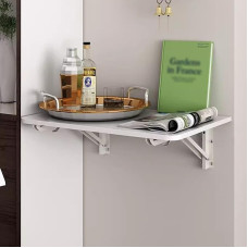 Weißer Wandtisch für die Küche, klappbarer Esstisch mit Klappblatt, langlebig und pflegeleicht, Kleiner, platzsparender, schwebender Schreibtisch für die Hausbar im Büro, zusammenklappbare W