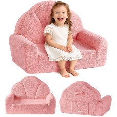 ROBUD laste diivan tüdrukutele, mugav laste tugitool, mängutoa diivan lugemiseks ja mängimiseks, eemaldatav kate, valge