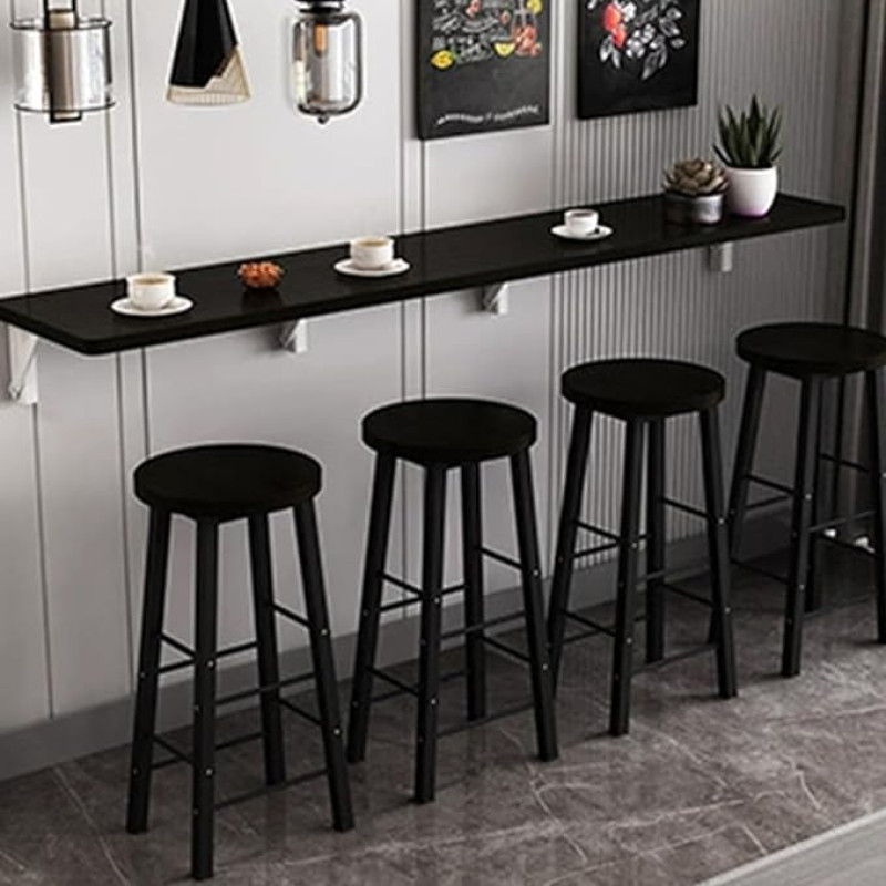 ZEQFEMKL Wandklapptisch, Wandklapptisch, Wandklapp-Esstisch, Wandklapptisch aus Holz, Langer schmaler Tisch, geeignet für Milchtee-Shop, Stehtisch, Esszimmer