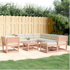 8-osaline aia diivanikomplekt koos padjadega Solid Douglas kuusepuust väljas diivanid aia mööblikomplekt Väljas aia mööblikomplekt 1 tk