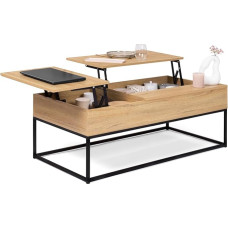 IDMarket - Detroit Design tööstuslik ristkülikukujuline kohvilaud 2 kokkupandava plaadiga