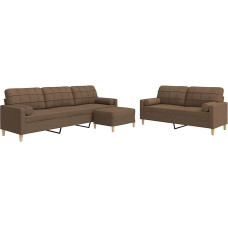 Vopese Braunes 2- ja 3-Sitzer-Sofa mit Metallrahmen und Schaumstofffüllung | Wohnzimmer | 157-226 cm | Polyestergewebe Model3278346