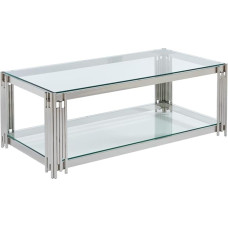 NOMELANO kohvilaud - turvaklaas ja roostevaba teras - kroomitud