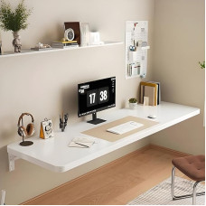 An der Wand montierter Klapptisch, Klappbarer Wandschreibtisch, Klappbarer Wandtisch, Wandtisch, Platzsparender, Faltbarer schwebender Schreibtisch, schwebender Schreibtisch mit Eisenhalteru
