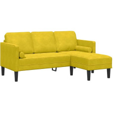 Vopese Gelbes 3-Sitzer L-förmiges Wasserdichtes Sofa mit Kissen - Outdoor & Indoor, 173x131x67 cm, Samt & Holzwerkstoff Model42001932