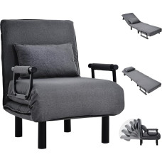 3-in-1 magamistool, magamisfunktsiooniga tugitool, magamistool reguleeritava seljatoega, kokkupandav diivan voodifunktsiooniga, lamamistool, kokkupandav, 57 x 66 x 83 cm, magamistuppa, elutuppa, tumedasse tuppa.