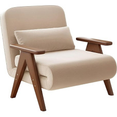 Teisaldatav diivanvoodi - ergonoomiline disain, viis korda reguleeritav seljatugi, täispuidust raam, puuvillane linasest kangast - täiuslik kokkupandav tool-voodi teismelistele, elutubadesse, kontoritesse