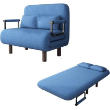 Umwandelbares Schlafsofa, moderner Baumwoll- und Leinenstoff, 5-fach verstellbare Rückenlehne, ergonoomisches Design, Beine aus Massivholz, für Wohnzimmer und Schlafzimmer (Grau, 190 x 65 x 28 cm)