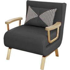 Convertible Sleeper Chair mit Armlehnen Schlafsessel Klappbarer Klappsessel mit Schlaffunktion, Relaxsessel Schlafstuhl Klappbett Gästebett(Black,86x70x85cm)