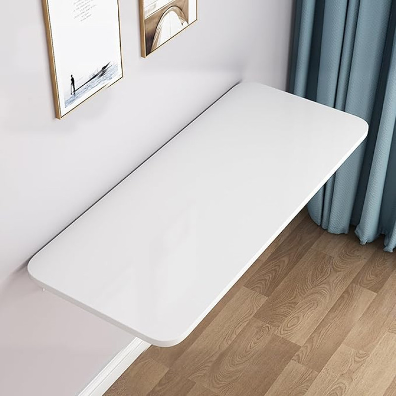 Generisch Klapptisch Klappbarer Klapptisch zur Wandmontage, platzsparende, Faltbare Werkbank für Zuhause/Büro, ideal für Esszimmer, Bar, Computer, Laptop, 00 x 40 cm, Weiß