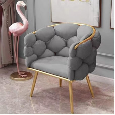 Akzentsofa mit Metallstruktur - Modernes Design für Schlafzimmer oder Wohnzimmer, bequeme Sitzmöglichkeit, stilvolle Schminkbank für Zuhause oder Geschäft