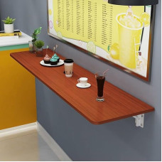 Wandklapptisch Klappbar Schreibtisch 70 x 40 cm Klapptisch Esstisch Küchentisch Für Die Wand Bartisch Stehtisch Wandtisch Klappbar Zur Wandmontage Für Büro Küche Esszimmer(Teak,140x40cm/56x16in)