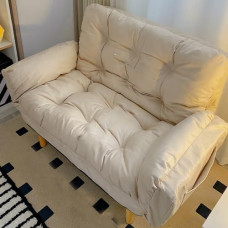 Laisk diivan, diivan, Bean Bag, konverteeritav futon diivan reguleeritavate käetugede ja seljatoega, Laisk diivan tool küljetaskutega, kokkupandav diivanvoodi, tool, voodi, beež-B