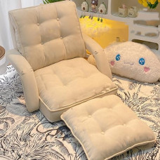 Reguleeritav diivanvoodi koos tasku, vahtpolster täitmine konverteeritav diivanvoodi diivanipool, multifunktsionaalne käetugi vaba aja veetmise diivanitool beež koos matiga