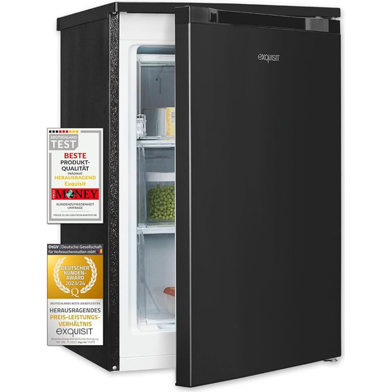 Exquisit GS81-051C Freezer Anthracite | Net Capacity: 85 L | 4 x Freezing | Standing Device