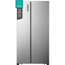 Hisense RS677N4BIE Side-by-Side Fridge Freezer / NoFrostPlus / Multiflow 360° / SuperCool / BigBox / 179.3 cm / Fridge Capacity 334 L / Freezer Capacity 185 L / 42 dB / 309 kWh Year / Stainless Steel Look
