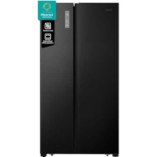 Hisense RS677N4AFC Side by Side Cooling - Freezer - Combination, 179 cm, 519 Litre Total Capacity, Energy Efficiency Class: C, LED Lighting, Multi Air Flow, Inverter Compressor, Touch Display, Black