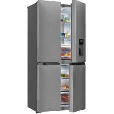 Exquisit Multi-Door Fridge MD430-100-WS-200E Inoxlook | 432 L Volume | NoFrost | Water Dispenser | Cross Fridge-Freezer Combination