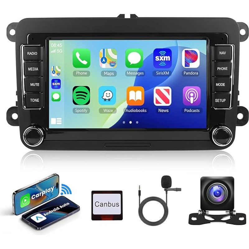 2G + 64G traadita Carplay Android 13 autoraadio VW Golf 5 6 Passat Polo Tiguan Touran Caddy Skoda Seat 7-tolline autoraadio Android auto GPS navigatsiooniga WiFi Mirror Link Bluetooth FM/RDS/SWC