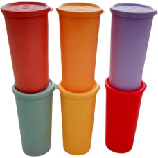 Tupperware komplekt 6 köögitarbeid jogurtikausid 150 ml värviline plekk jogurtikausid