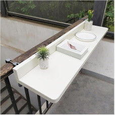 Rõdu rippuv laud, kokkupandav 5-suunaline reguleeritava kõrgusega laud rõdule, alumiiniumprofiil, ilmastikukindel kokkupandav laud terrassile ja aeda (valge, 80 x 39 cm)