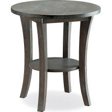 Leick Furniture 10302-RG Rustic Wire Driftwood Brushed Round Side Table Rustic Grey (Rustic Grey)