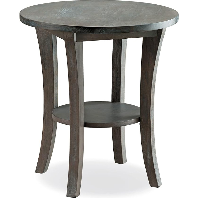 Leick Furniture 10302-RG Rustic Wire Driftwood Brushed Round Side Table Rustic Grey (Rustic Grey)