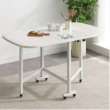 Klappbarer Esstisch mit Rollen, stabiler Rahmen aus Karbonstahl, PVC-Oberseite, 150 kg Kapazität, platzsparend, vielseitig für Ess- und Wohnzimmer, Farboptionen erhältlich