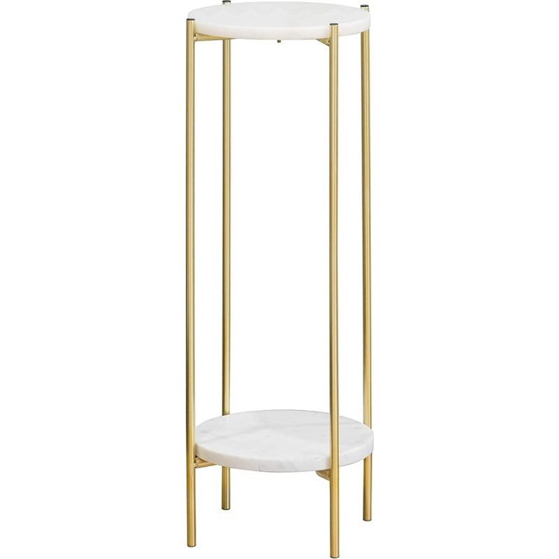 ALPOME topelt marmorist küljelaud 2-tasandiline tugev taimehoidja valge