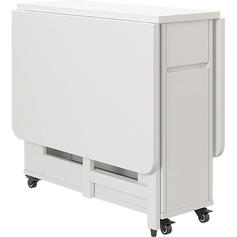 Kokkupandav köögilaud, pikendatav söögilaud, täispuidust kokkupandav laud ruumi säästev kompaktne kokkupandav söögilaud elutuppa rõdule kodukontorisse Dekor valge