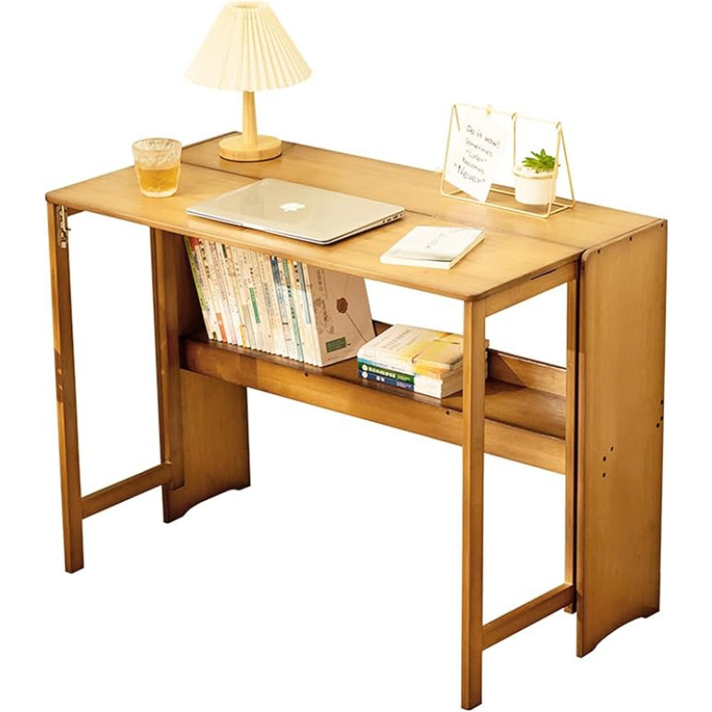 ZEQFEMKL Väike kokkupandav söögilaud, kokkupandav köögisaar, looduslik bambusest pikendatav laud, kokkupandav laud väikestele ruumidele, tööarvuti laud koos lisaseadmega, sobib Arbei jaoks