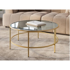 DecoInParis THESSA kohvilaud klaasist must ja metallist