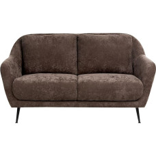 Beliani Eiby Chenille kangast diivan 2-kohaline paksult polsterdatud iste tumepruun