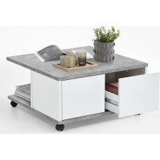 RASANTI FMD Twin 1 kohvilaud ratastel Betoon / valge Edelglanz