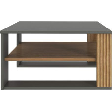 Rebecca Mobili Niedriger Tisch, Couchtisch, Dunkelgrau Braun, Spanplatte, Modernes Design, mit Regal, Wohnzimmer Einrichtung - Maße HxBxT: 40 x 75 x 75 cm - Art. RE7094