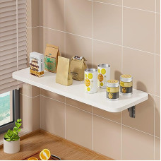 Wandmontierter Klapptisch, platzsparend, faltbar, Wandtisch für kleine Räume, Zuhause, Büro, Waschküche, Küche, Weiß, 40 x 20 cm