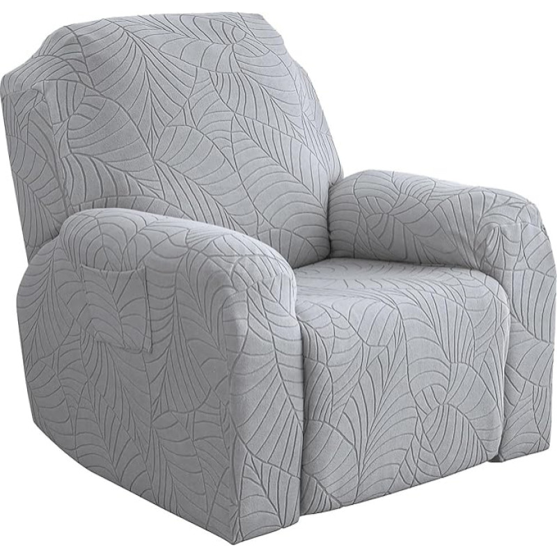 Liege-Schonbezug, 4/6/8-teiliges Set, Stretch-Sofabezug mit Seitentasche, weicher, Dicker, waschbarer Möbelschutz for Wohnzimmer(Gray,2 Seats)