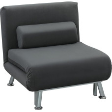 HOMCOM 3-in-1 kokkupandav diivanvoodi voodifunktsiooniga, reguleeritav seljatugi, padi, külalisvoodi, maksimaalne koormus 150 kg, lamamistool, kokkupandav tool elutuppa, magamistuppa, 75 x 70 x 75 cm, tumehall