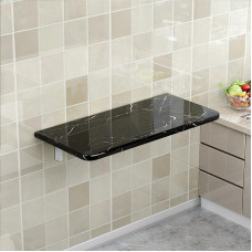 Generisch Klapptisch Klappbarer Wandtisch, Marmorimitat, ausklappbarer Schreibtisch für kleine Räume, schwarzer kompakter Schreib- und Esstisch für Zuhause, Büro, Küche (20 x 50 cm)