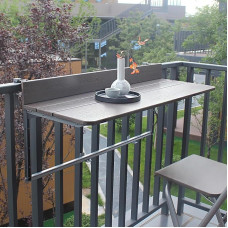 Kokkupandav laud, reguleeritav, kokkupandav rõduriiuli laud, valmistatud alumiiniumist, ruumi säästev terrassiriba õues, terrassidele ja aedadele, ideaalne rõdude, balustrite ja väikeste ruumide jaoks.