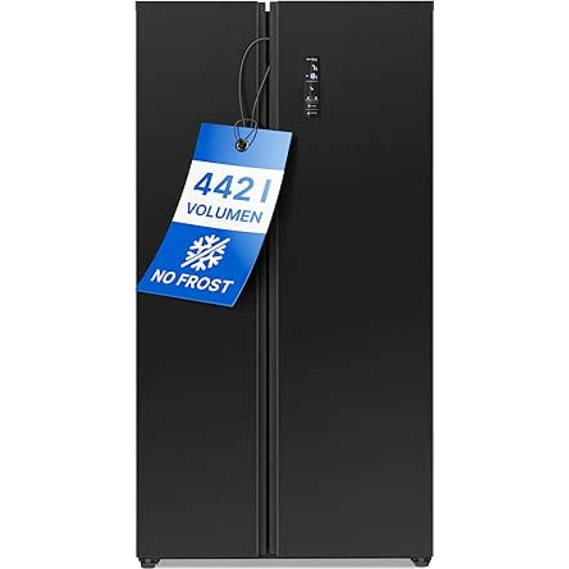 Bomann® SBS 7344 SBS 7344 Side by Side Cooling Freezer Combination No Frost 442 L Capacity Fridge with MultiAirflow Technology Consumption 287 kWh per Year