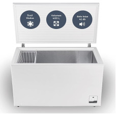 SCHOEPF GT400S Chest Freezer 400 L - White - 83.5 x 136.5 x 73.5 cm - Dual Mode - Quick Freeze - 41 dB - 263 kWh/Year - 4 Star Marking - Freestanding