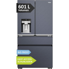 Haier French Door Fridge-Freezer I 91 cm Width, 601 L I French Door Fridge with Ice Cube Dispenser, Wi-Fi & No Frost I Double Door Fridge with Freezer I FD Series 7 PRO HFW7918EIMB