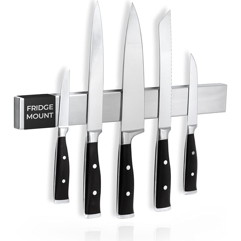 CUCINO magnetiline noariba eriti tugeva magnetiga - spetsiaalselt külmkapi jaoks, roostevabast terasest magnetriba mõlemal küljel - 40 cm